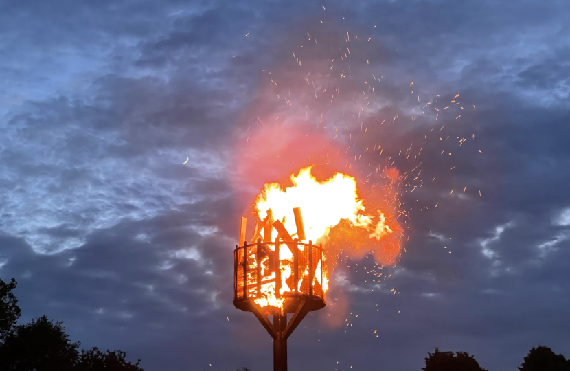 Close-up of Beacon burning